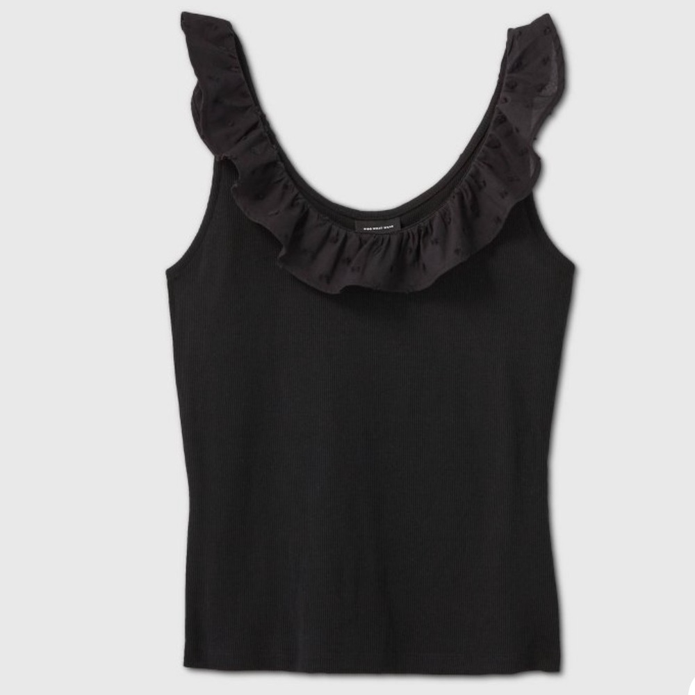 Women’s Black Tank Top Ruffles